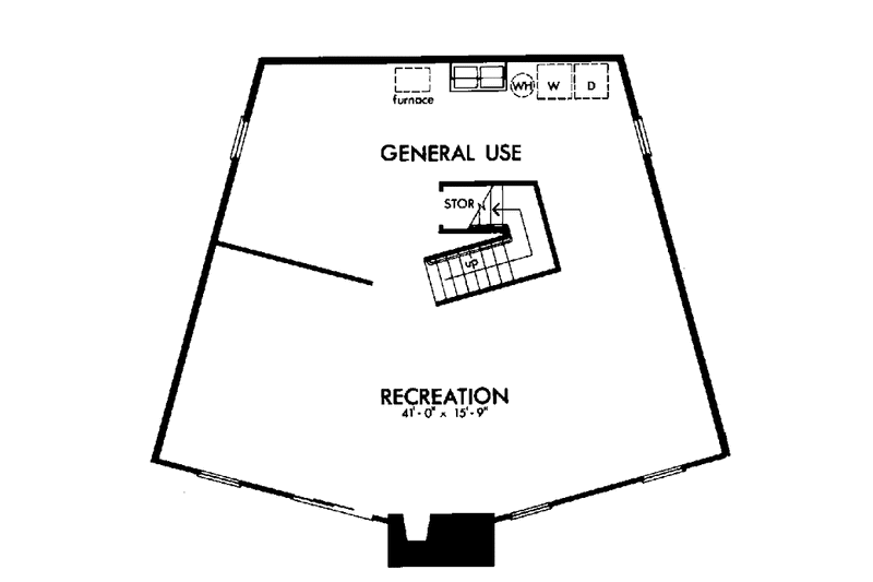 Home Plan - Floor Plan - Lower Floor for Contemporary House Plan #320-1024 - 3 bed, 2 bath