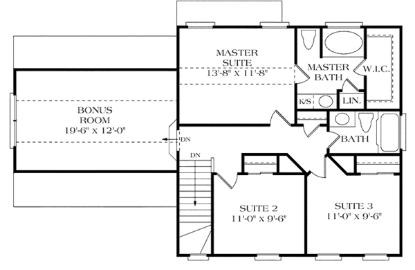 Home Plan - Colonial Floor Plan - Upper Floor Plan #453-277