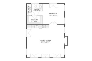 Floor Plan - Main Floor for European House Plan #1060-454 - 1 bed, 1 bath