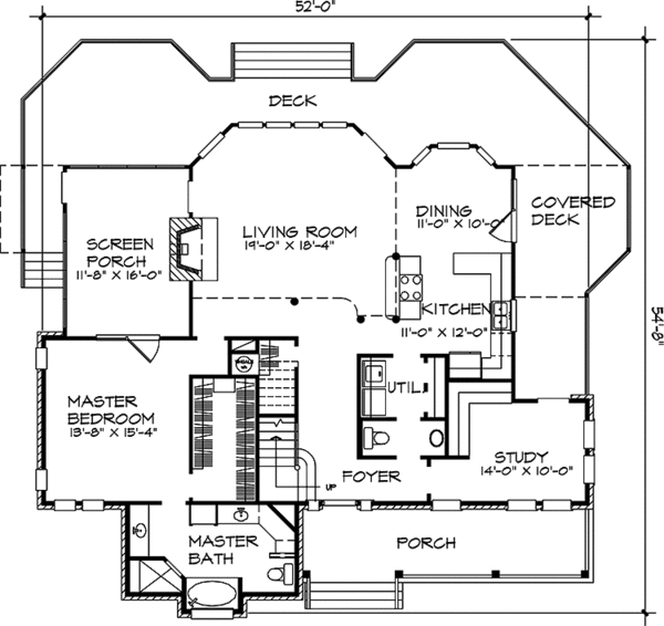 Architectural House Design - Country Floor Plan - Main Floor Plan #140-177