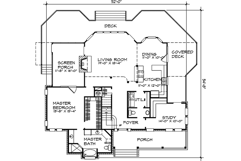 Home Plan - Floor Plan - Main Floor for Country House Plan #140-177 - 2 bed, 2.5 bath