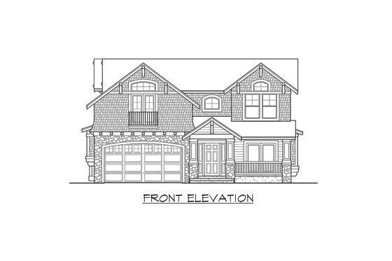 Exterior - Other Elevation 1 for Craftsman House Plan #132-134 - 3 bed, 3.5 bath