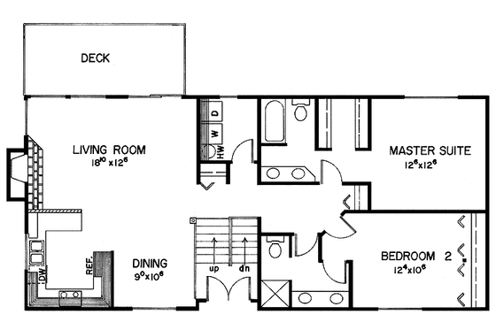 Floor Plan - Main Floor for Contemporary House Plan #60-769 - 3 bed, 3 bath