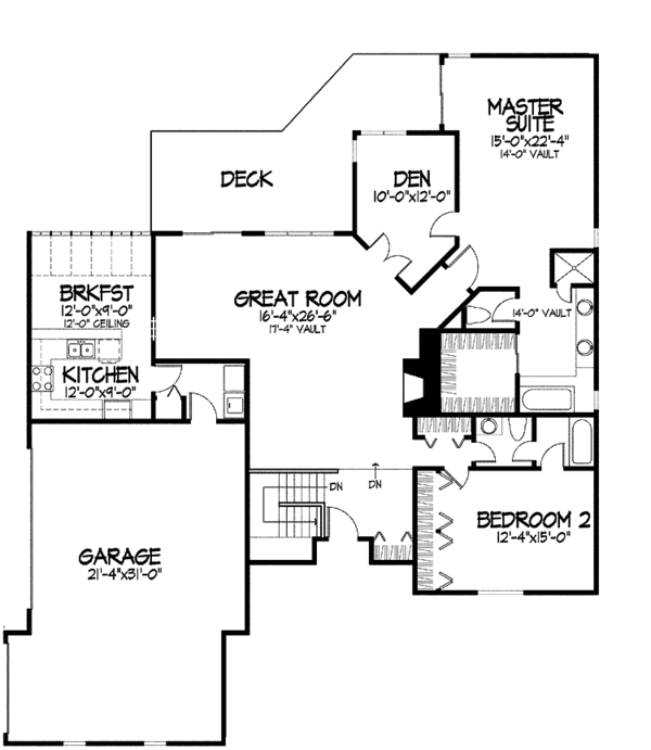 House Plan Design - Ranch Floor Plan - Main Floor Plan #320-856