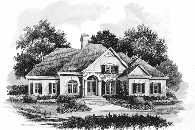 Dream House Plan - Exterior - Front Elevation 3 for Country House Plan #429-205 - 4 bed, 3.5 bath