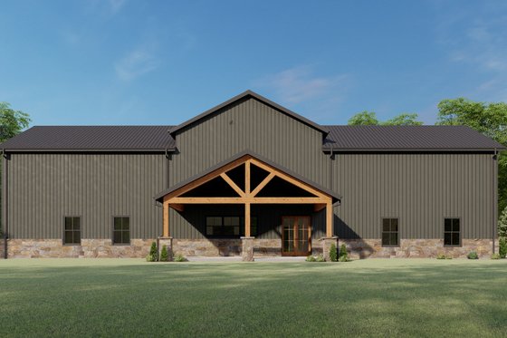 Exterior - Rear Elevation for Farmhouse House Plan #1092-54 - 5 bed, 3.5 bath