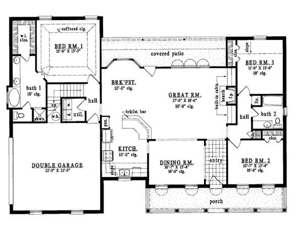 Dream House Plan - Victorian Floor Plan - Main Floor Plan #42-432