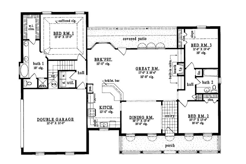 Dream House Plan - Floor Plan - Main Floor for Victorian House Plan #42-432 - 3 bed, 2 bath