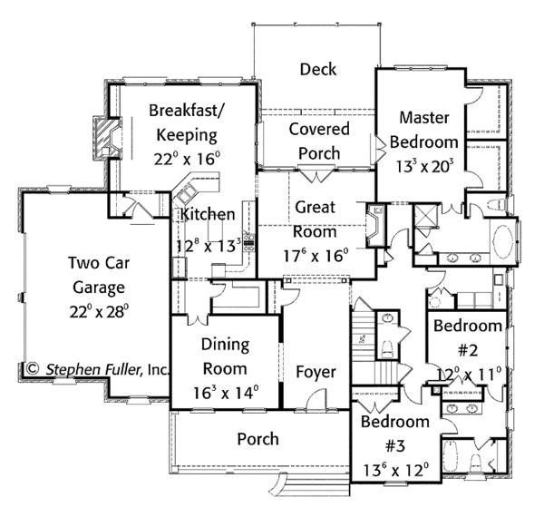 Architectural House Design - Colonial Floor Plan - Main Floor Plan #429-412