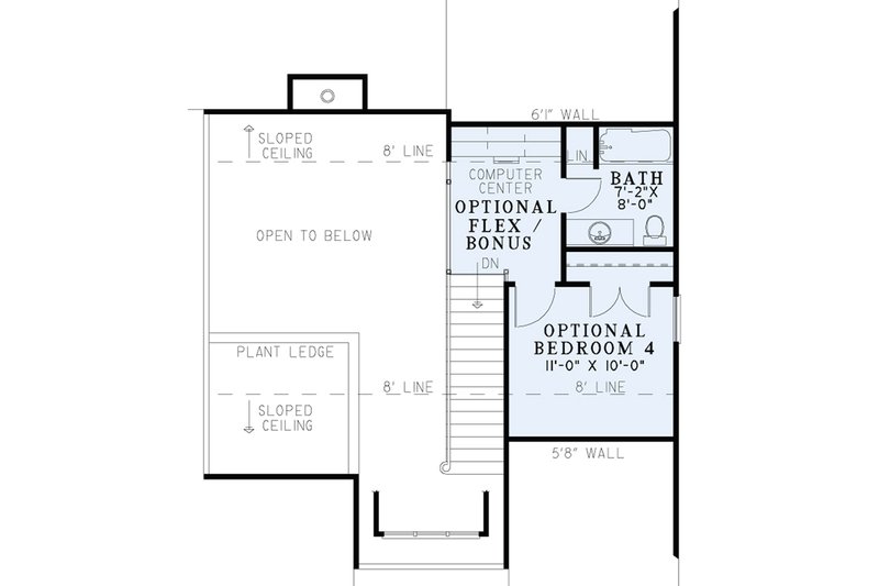 House Plan Design - Floor Plan - Upper Floor for Craftsman House Plan #17-3337 - 3 bed, 2 bath