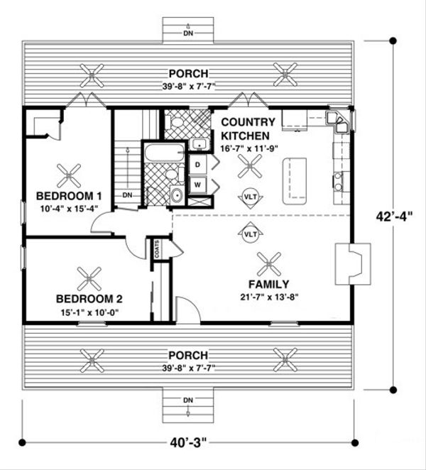Country Floor Plan - Main Floor Plan #56-697