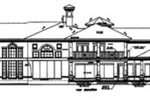 Exterior - Rear Elevation for European House Plan #411-514 - 4 bed, 4.5 bath