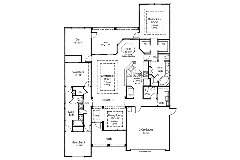 Architectural House Design - Floor Plan - Main Floor for Country House Plan #938-1 - 3 bed, 2.5 bath