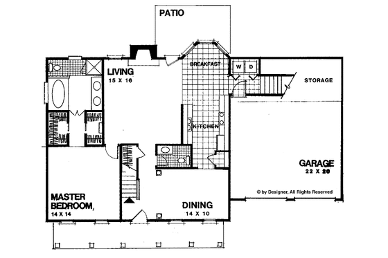 Floor Plan - Main Floor for Country House Plan #56-653 - 3 bed, 2.5 bath