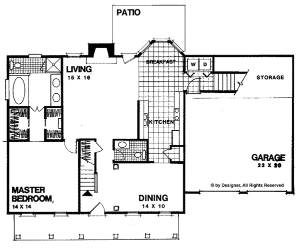 Country Floor Plan - Main Floor Plan #56-653