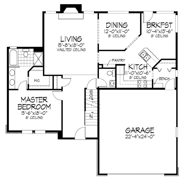 Home Plan - Traditional Floor Plan - Main Floor Plan #51-807