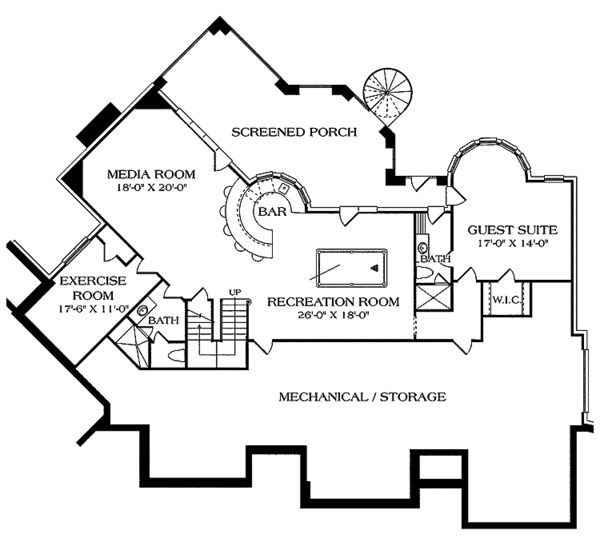 House Design - Country Floor Plan - Lower Floor Plan #453-466