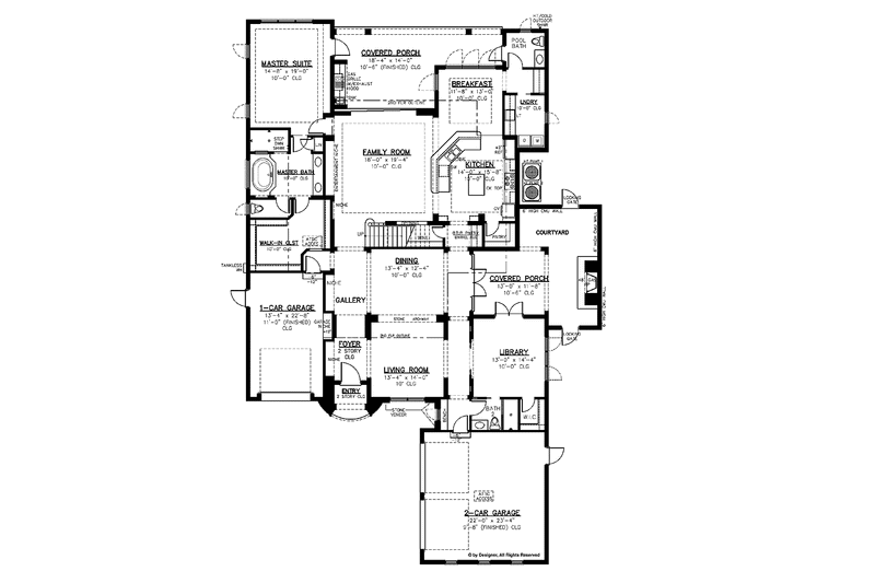 Home Plan - Floor Plan - Main Floor for Mediterranean House Plan #1019-2 - 4 bed, 4.5 bath