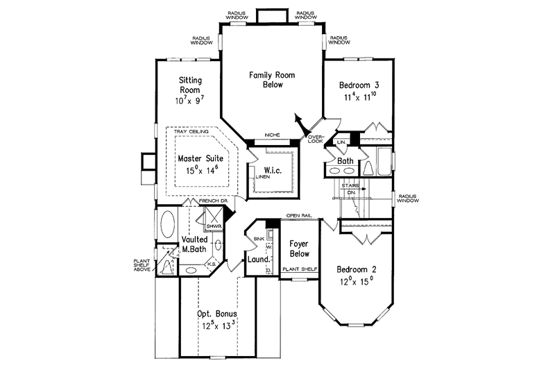 House Blueprint - Floor Plan - Upper Floor for Country House Plan #927-846 - 4 bed, 3 bath