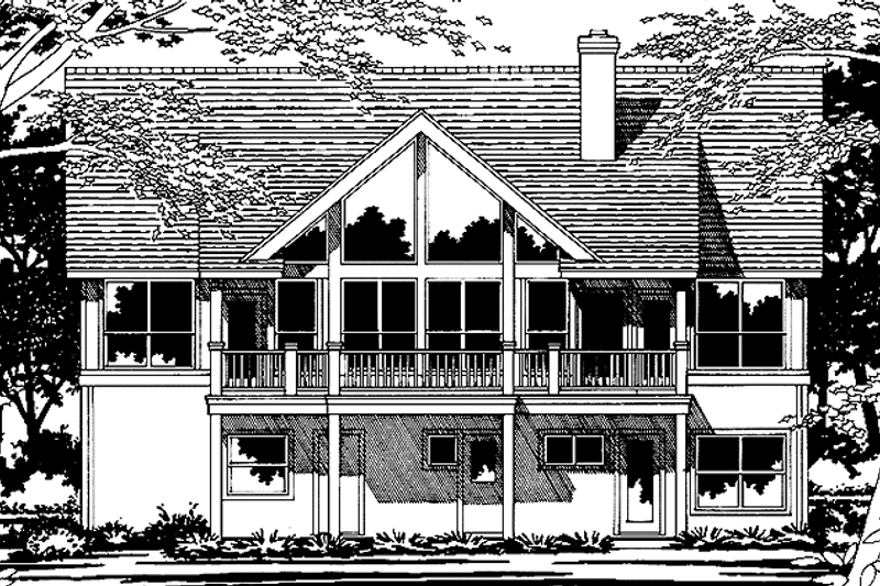 Home Plan - Exterior - Rear Elevation for Contemporary House Plan #472-395 - 2 bed, 2.5 bath