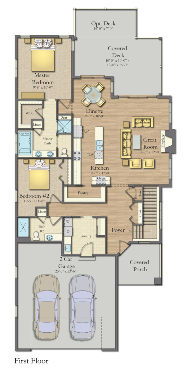 House Plan Design - Craftsman Floor Plan - Main Floor Plan #1057-16