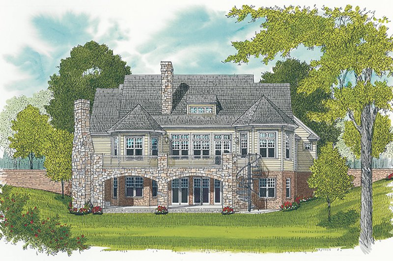 Dream House Plan - Exterior - Rear Elevation for Craftsman House Plan #453-633 - 3 bed, 3 bath