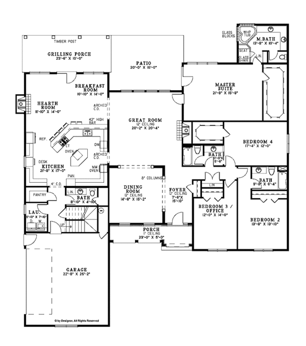 House Plan Design - European Floor Plan - Main Floor Plan #17-3331