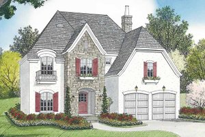Home Plan - Exterior - Front Elevation for Country House Plan #453-441 - 3 bed, 2.5 bath