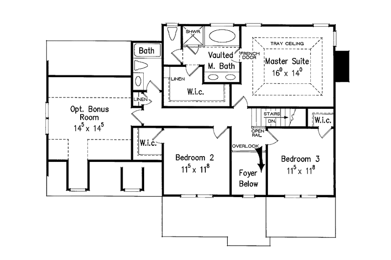 House Blueprint - Floor Plan - Upper Floor for Classical House Plan #927-853 - 4 bed, 3 bath