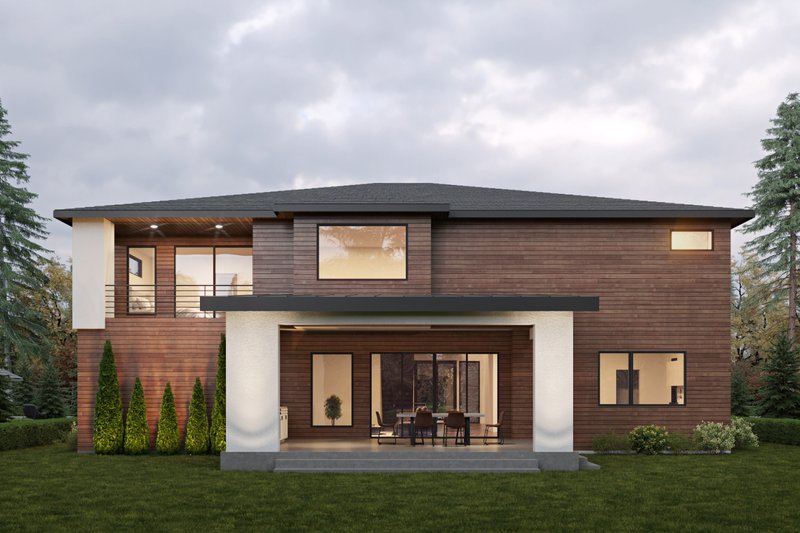 Dream House Plan - Exterior - Rear Elevation for Modern House Plan #1066-266 - 7 bed, 6.5 bath