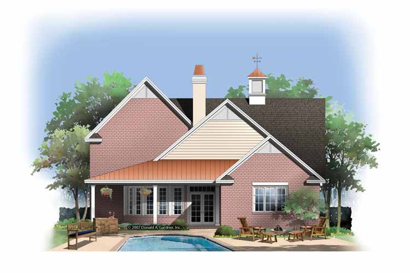 Home Plan - Exterior - Rear Elevation 1 for Contemporary House Plan #929-845 - 4 bed, 3 bath