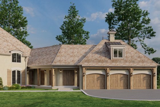Exterior - Front Elevation 4 for European House Plan #923-392 - 4 bed, 3.5 bath