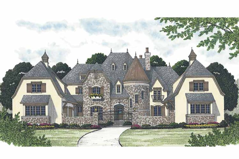 Dream House Plan - Exterior - Front Elevation 3 for European House Plan #453-608 - 5 bed, 5 bath