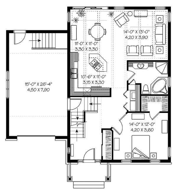 Architectural House Design - Craftsman Floor Plan - Main Floor Plan #23-2386
