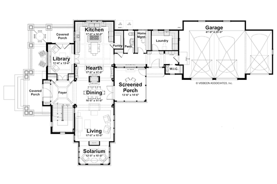 Floor Plan - Main Floor for Craftsman House Plan #928-239 - 4 bed, 3.5 bath