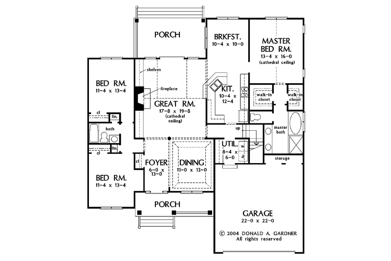 Home Plan - Floor Plan - Main Floor for Craftsman House Plan #929-721 - 3 bed, 2 bath