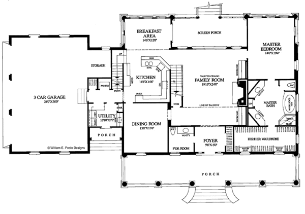 Architectural House Design - Classical Floor Plan - Main Floor Plan #137-303