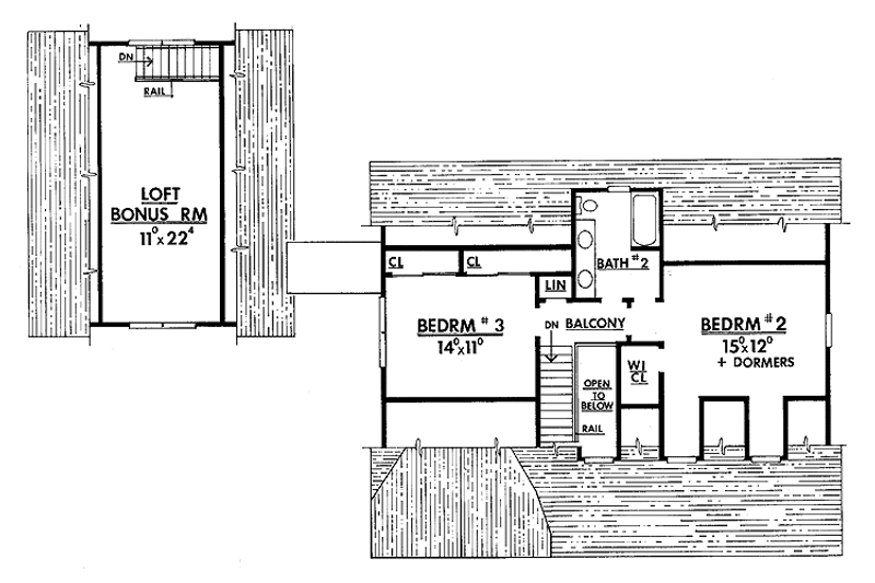 Dream House Plan - Floor Plan - Upper Floor for Craftsman House Plan #314-258 - 3 bed, 2.5 bath