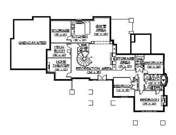 Dream House Plan - Country Floor Plan - Lower Floor Plan #945-31