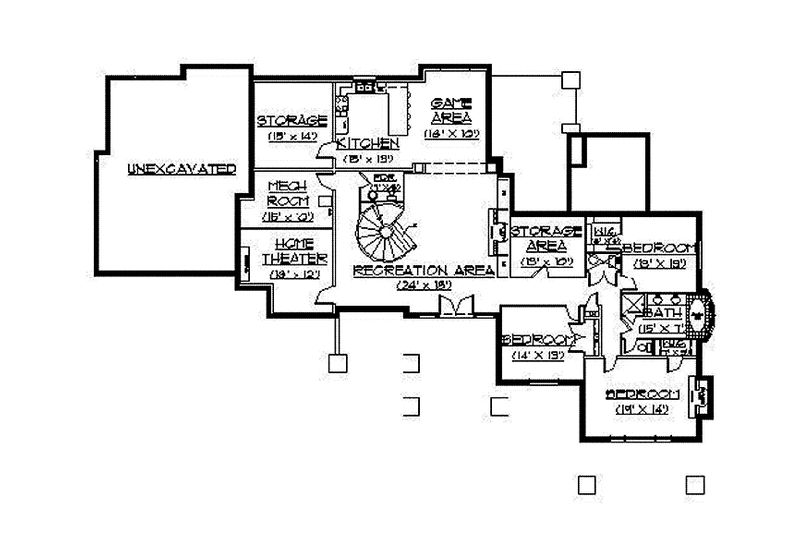 Home Plan - Floor Plan - Lower Floor for Country House Plan #945-31 - 5 bed, 3 bath