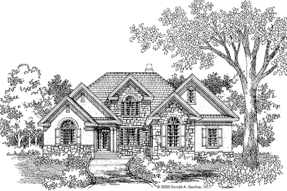 Exterior - Front Elevation 3 for Country House Plan #929-636 - 3 bed, 2.5 bath