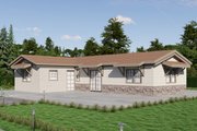 Ranch Style House Plan - 3 Beds 1 Baths 988 Sq/Ft Plan #1106-108 Exterior 