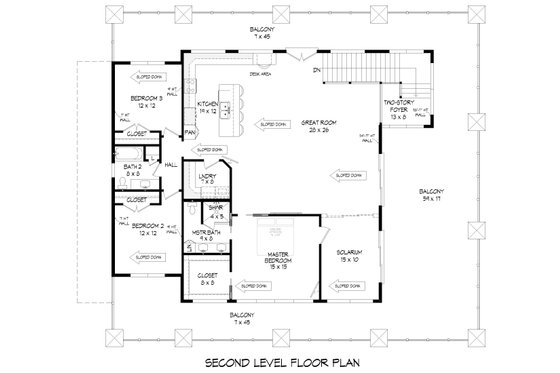 Floor Plan - Upper Floor for Contemporary House Plan #932-455 - 5 bed, 3.5 bath