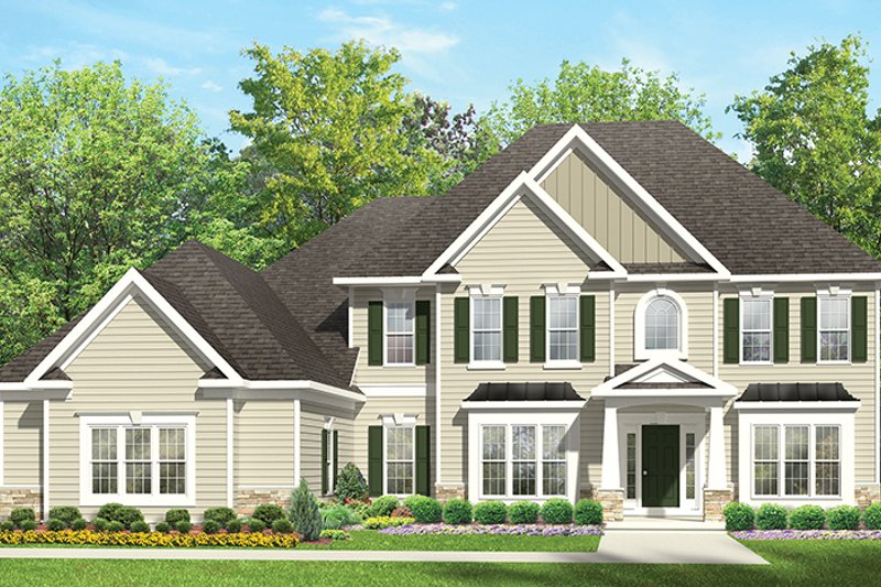 Dream House Plan - Exterior - Front Elevation 4 for Colonial House Plan #1010-168 - 4 bed, 2.5 bath