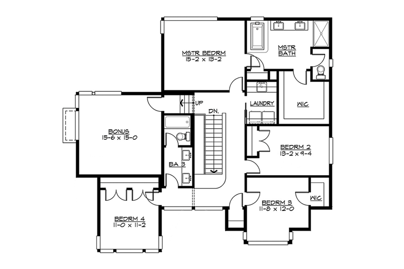 Architectural House Design - Floor Plan - Upper Floor for Contemporary House Plan #132-564 - 4 bed, 3 bath
