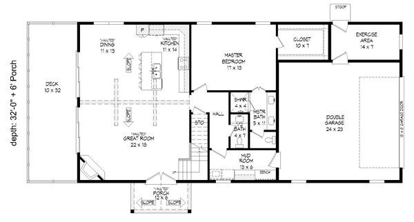 Traditional Floor Plan - Main Floor Plan #932-534