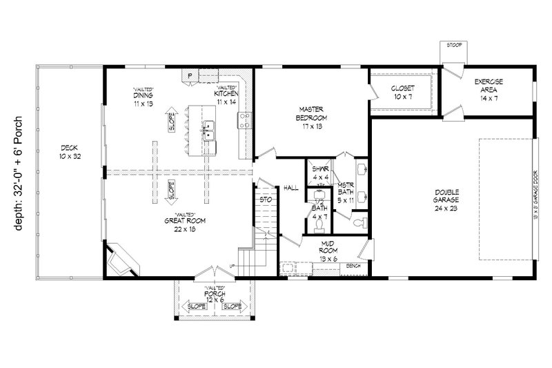 House Blueprint - Floor Plan - Main Floor for Traditional House Plan #932-534 - 3 bed, 2.5 bath