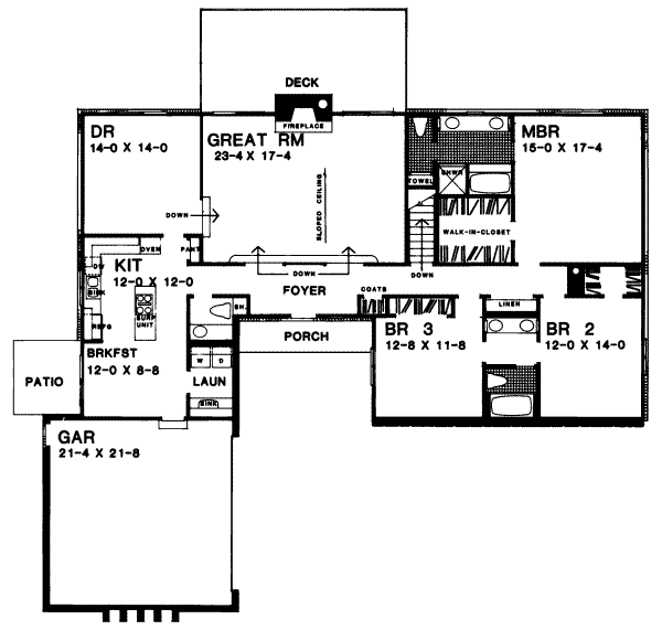 Architectural House Design - Traditional Floor Plan - Main Floor Plan #72-392