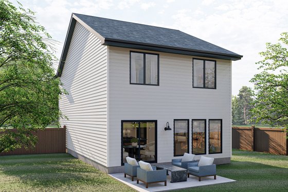 Exterior - Rear Elevation for Farmhouse House Plan #455-236 - 3 bed, 2.5 bath