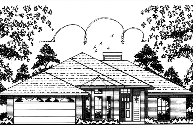Architectural House Design - Traditional Exterior - Front Elevation Plan #42-673